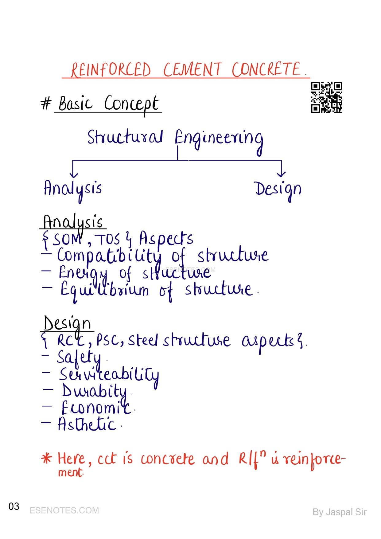 Reinforced Cement Concrete Notes