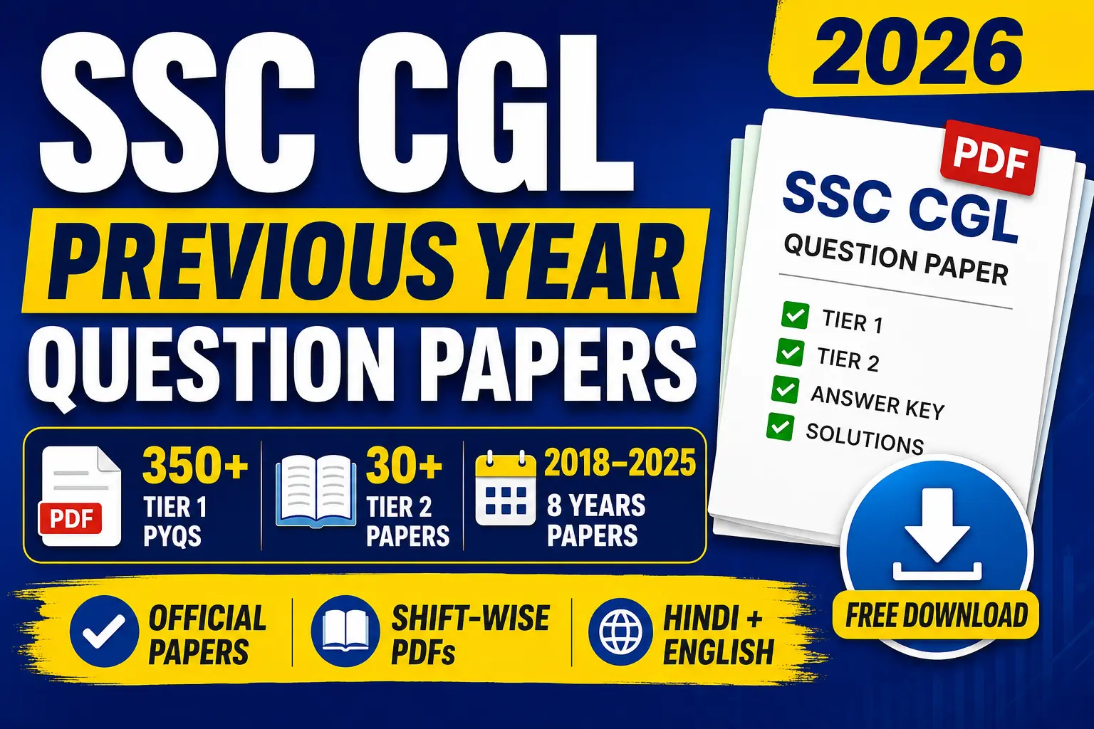 SSC CGL Previous Year Question Paper PDF Download 2026