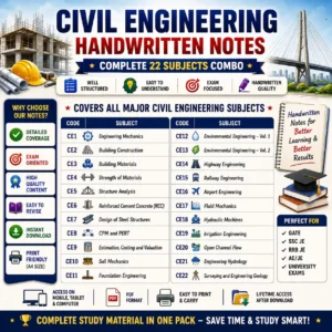 Complete 22 Civil Engineering Handwritten Notes PDF