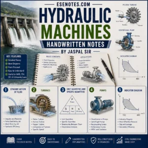 Hydraulic Machines Handwritten PDF Notes