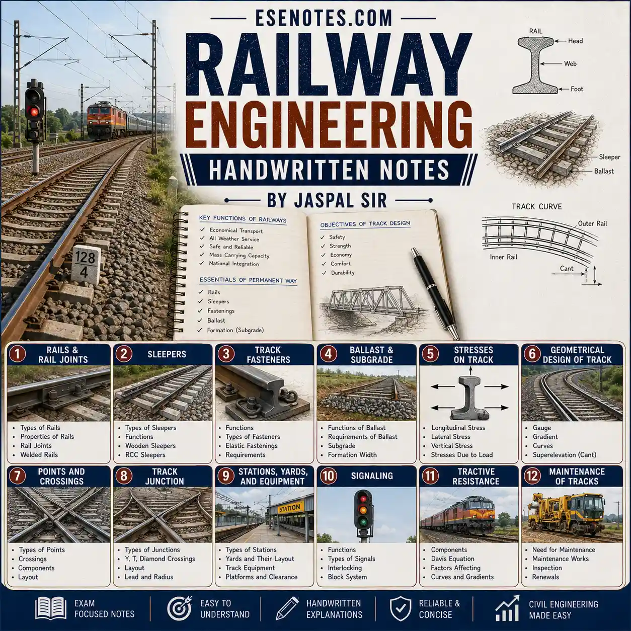 Railway Engineering Handwritten PDF Notes